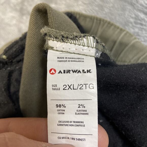 Air Walk Cargo Pants Men’s Size 2XL Green Elastic Waist Cuffed Pants Skater - Picture 10 of 11